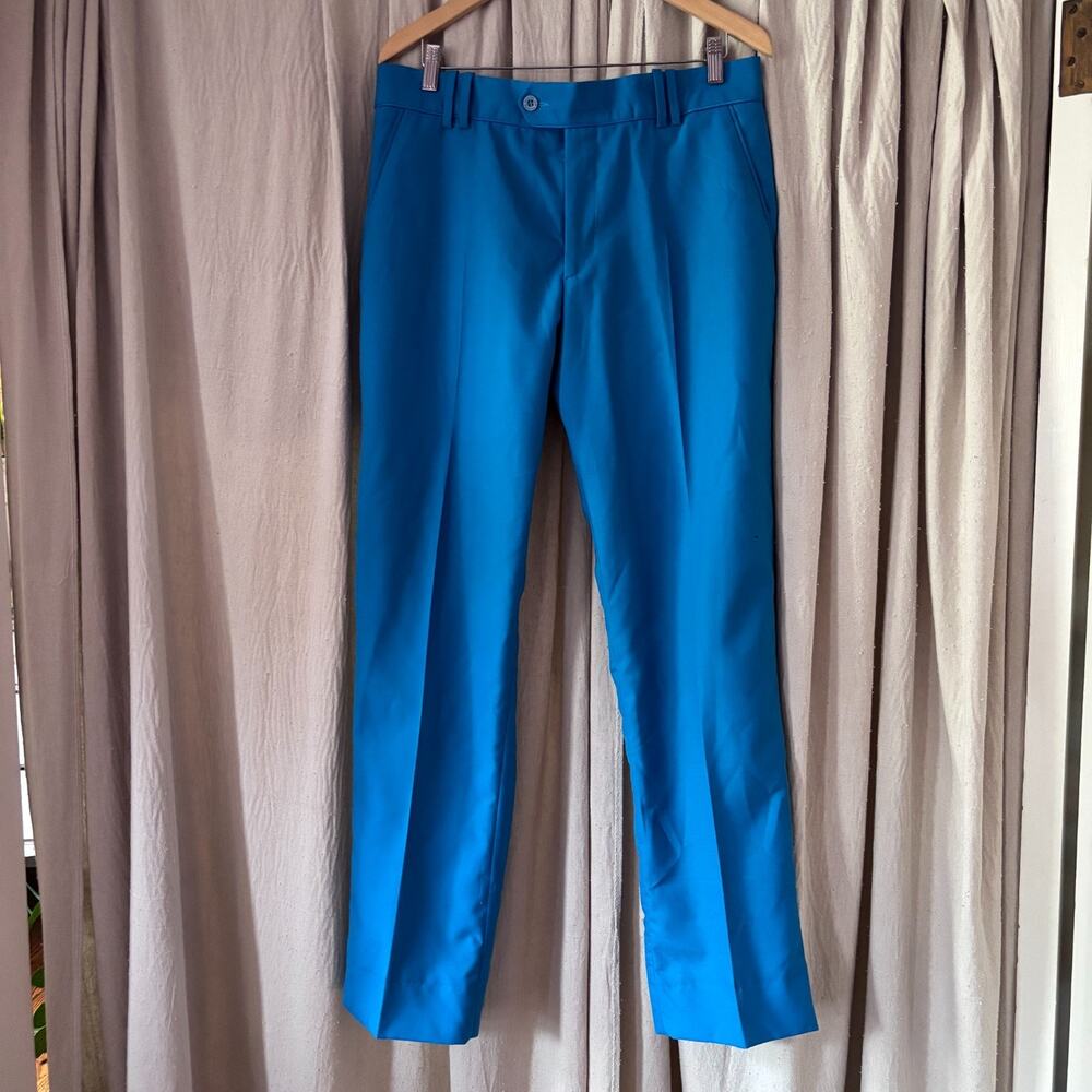 IJP Design Ian Poulter Golf Trousers Teal Vibrant Blue Mens 34 *FLAW